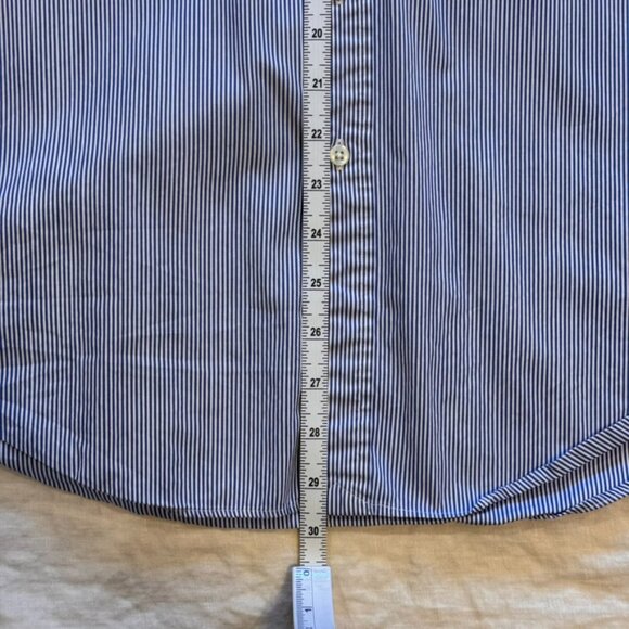 Ralph Lauren Men’s Blue White Striped Cotton Oxford Shirt Classic Fit L - Picture 5 of 7